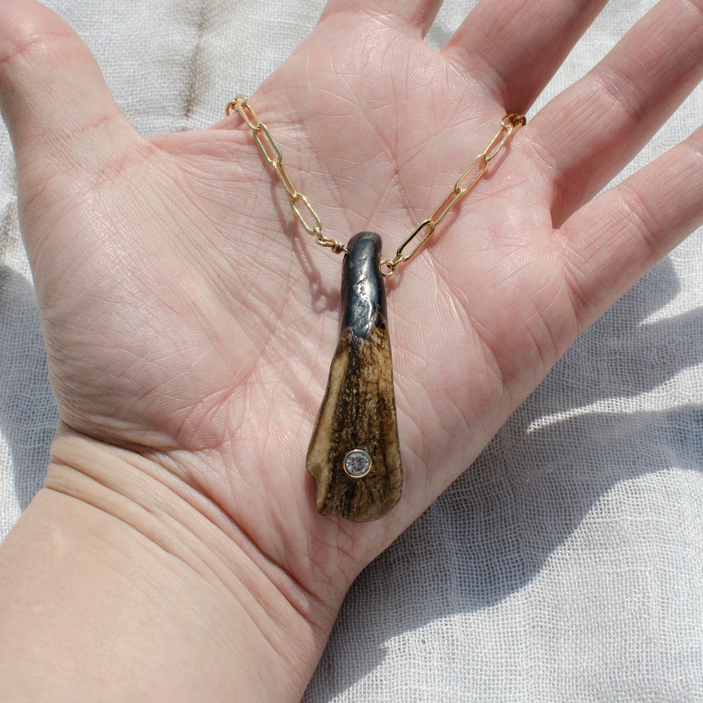 Sparkle Buffalo Tooth Pendant
