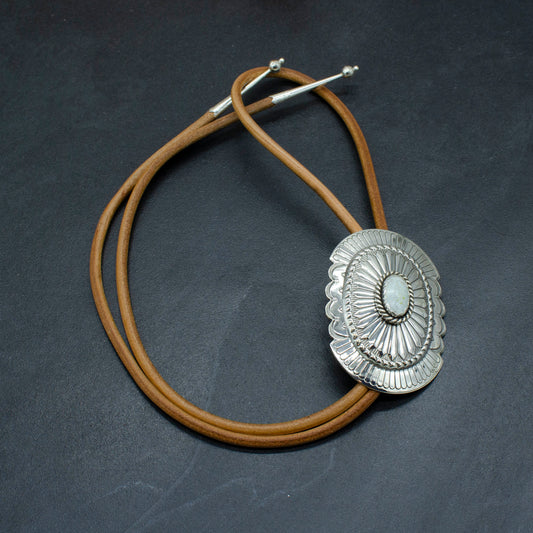 Sand Hill Turquoise Sterling Concho Bolo