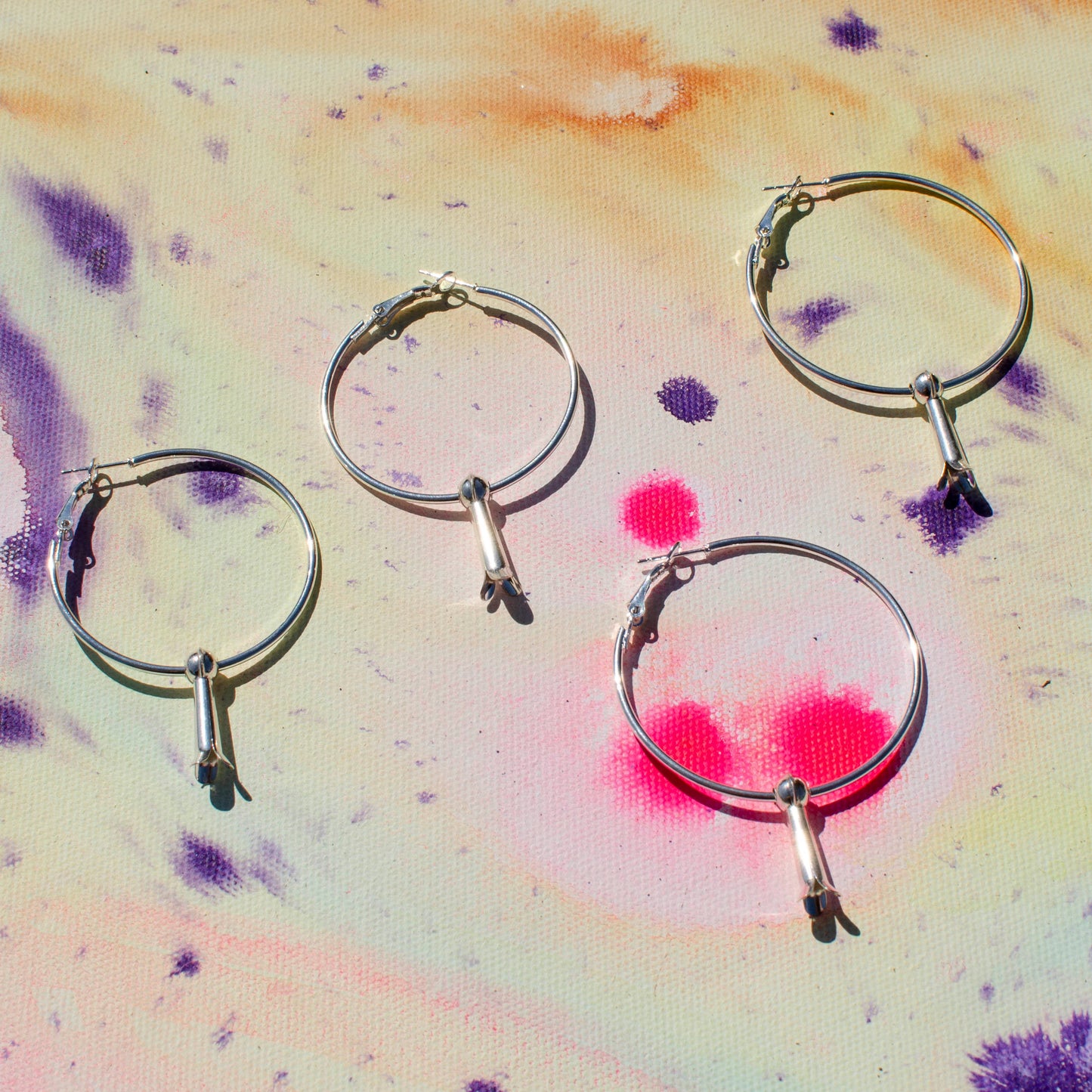 Sterling Squash Blossom Hoops