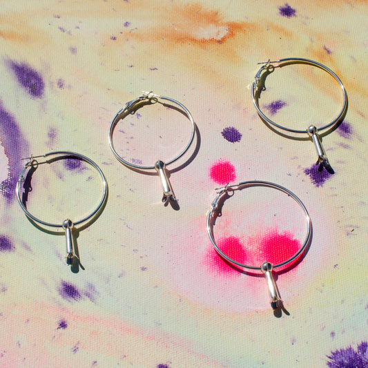 Sterling Squash Blossom Hoops