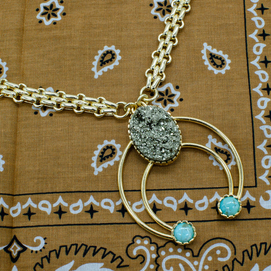 Pyrite Mod West Squash Blossom Pendant