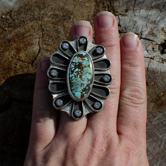 Quingu Turquoise Starburst Ring