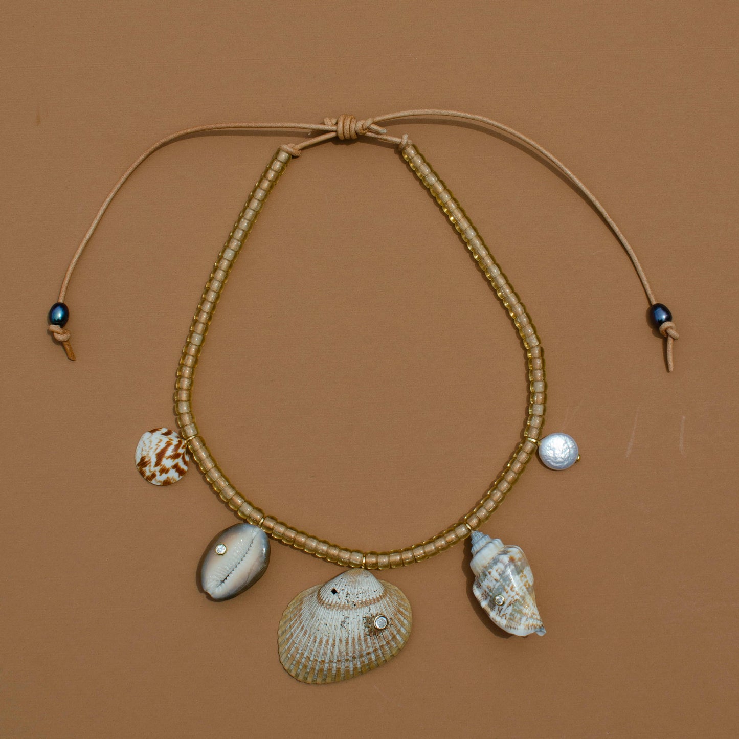 Tan Shell Charm Necklace