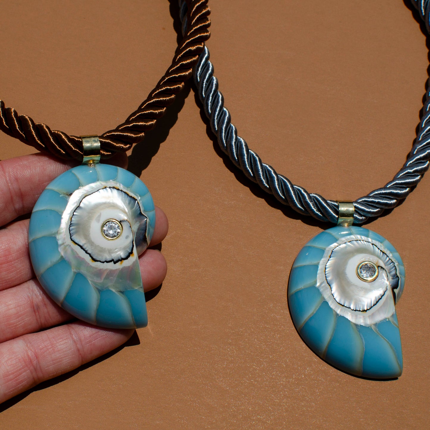 Large Sparkle Nautilus on Twisted Rope