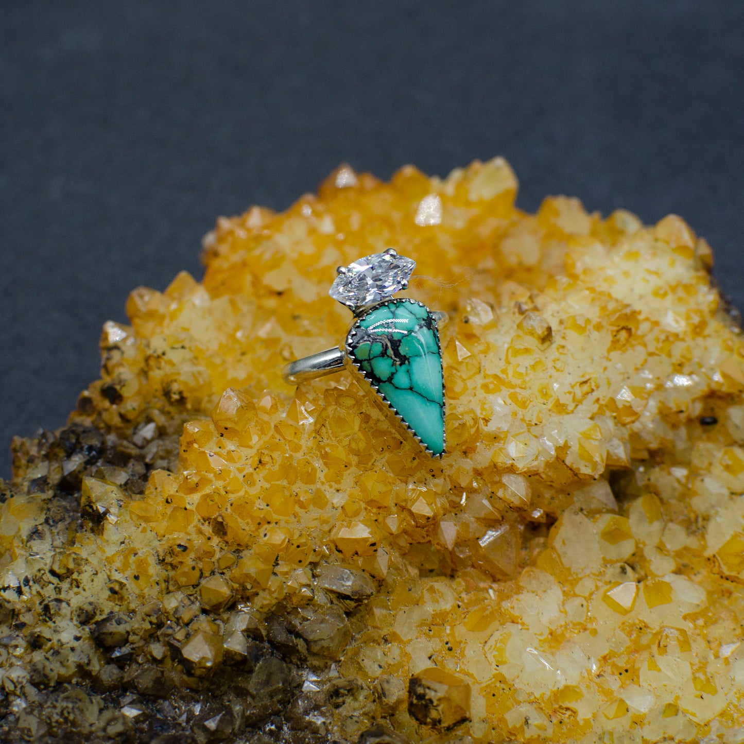 Single Turquoise Marquise Ring