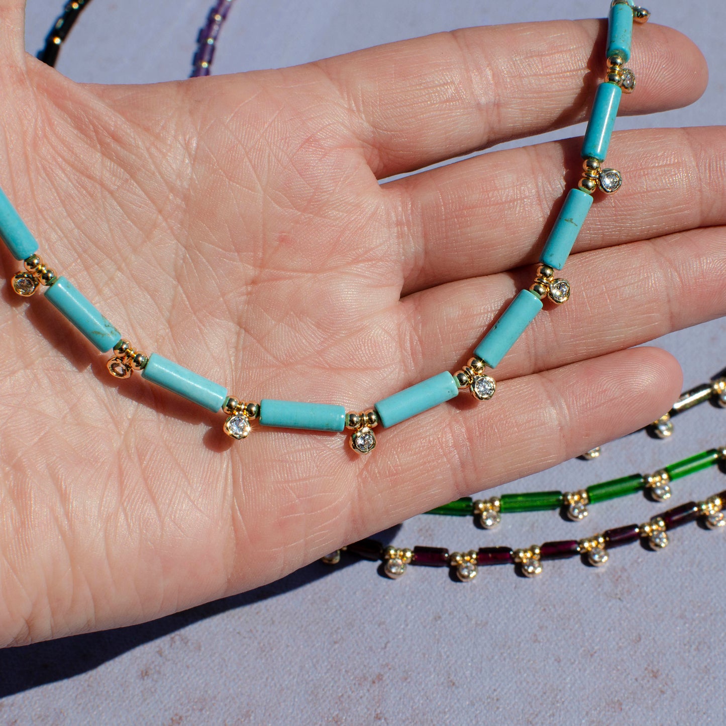 Barrel Beaded Stacker Necklaces