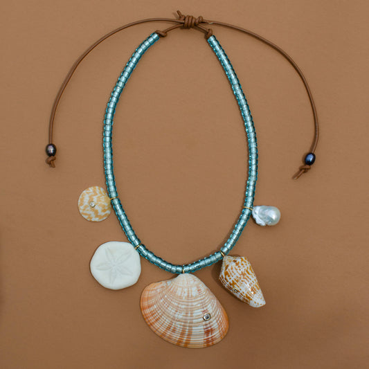 Turquoise Shell Charm Necklace