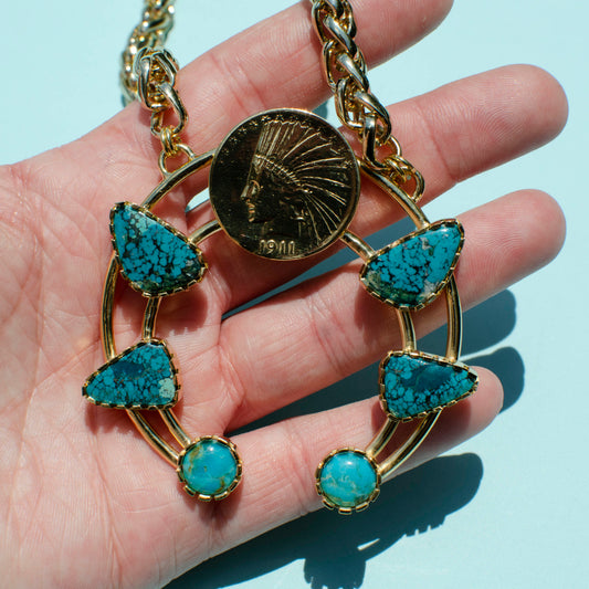Liberty Coin Mod West Squash Blossom Pendant