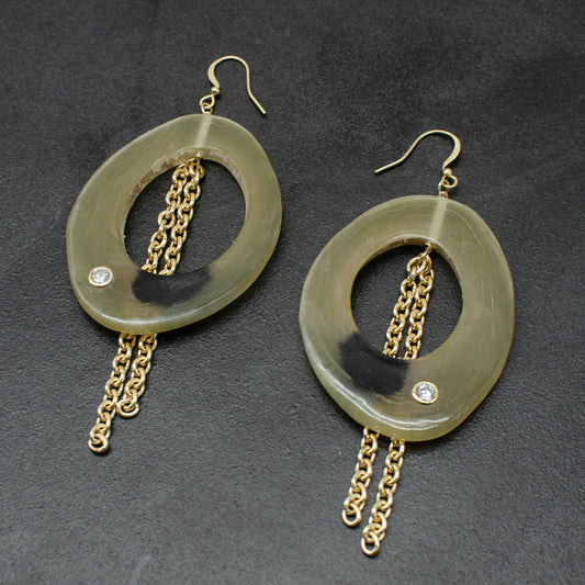 Natural Cow Horn Earrings