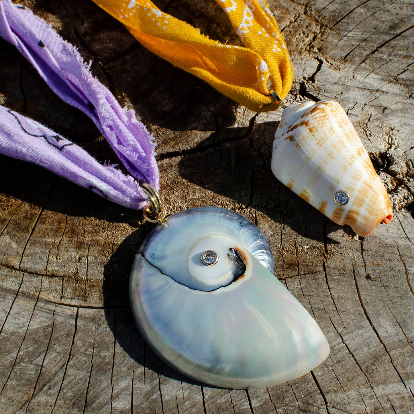 Bandana Sea Shell Sparkle Necklaces