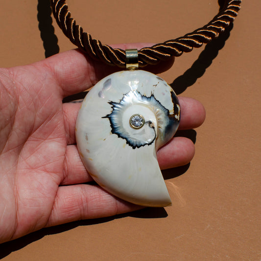 Large Sparkle Nautilus on Twisted Rope