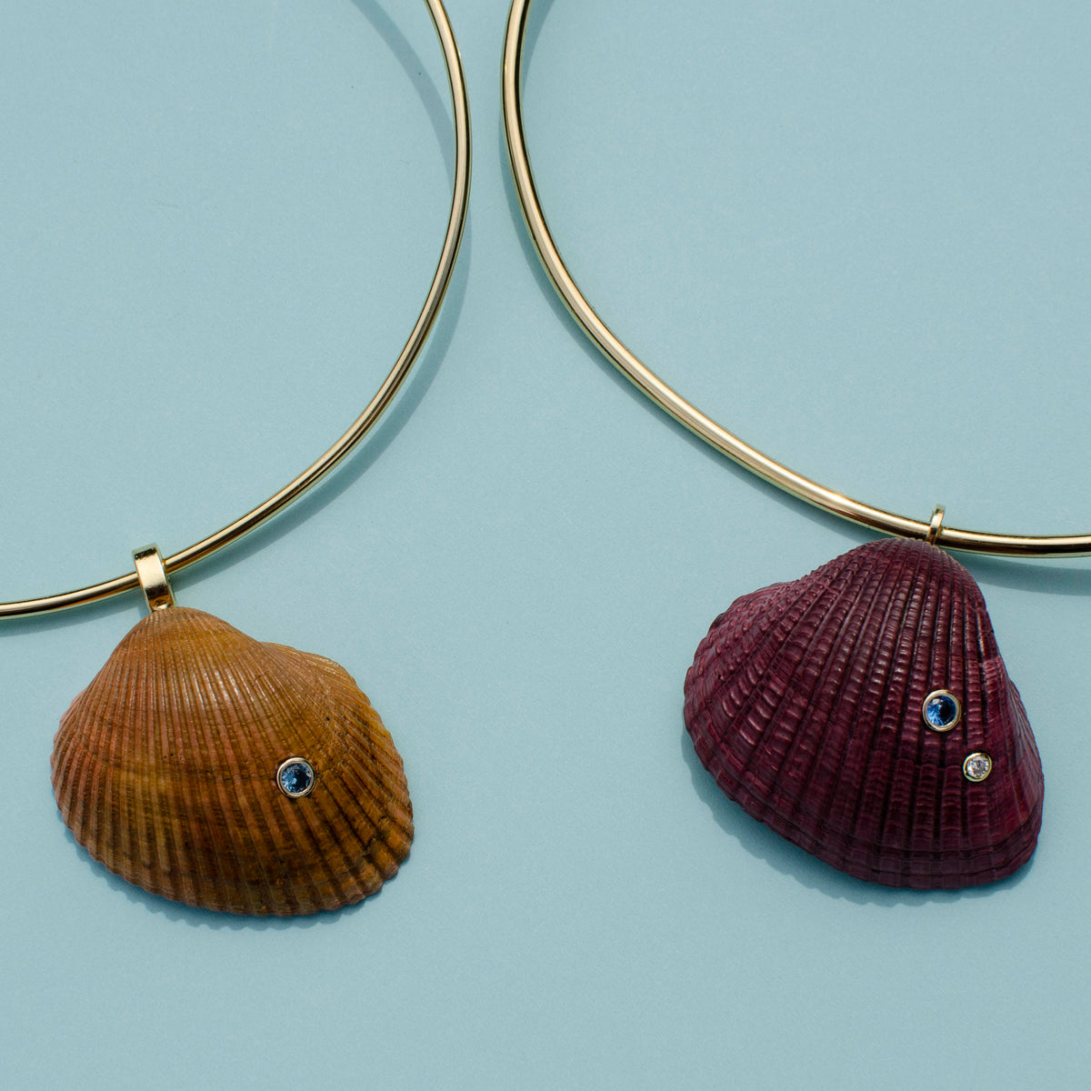 Hand-Dyed Georgia Shell Pendants