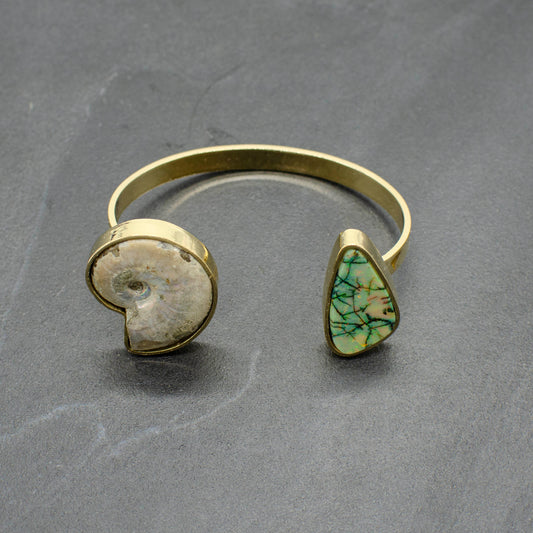 Opal & Ammonite Cuff