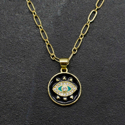 Evil Eye Enamel Pendant