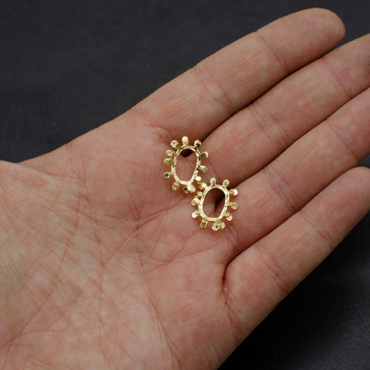 Gold Ameba Studs