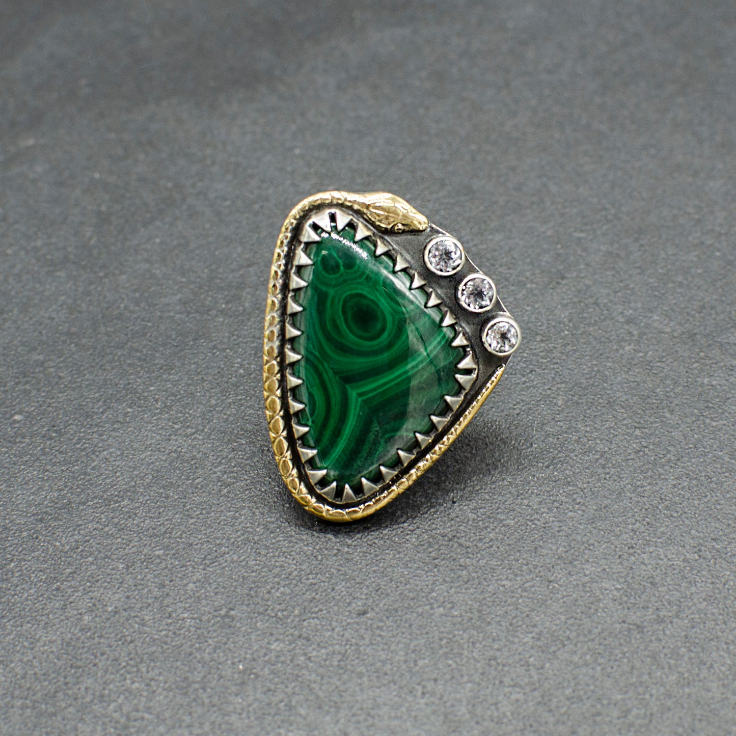 Malachite Serpent Ring