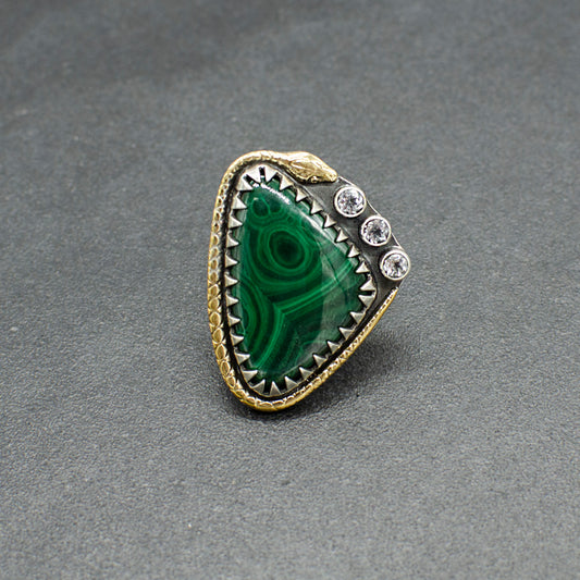 Malachite Serpent Ring