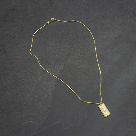 Moon and Star Rectangle Pendant
