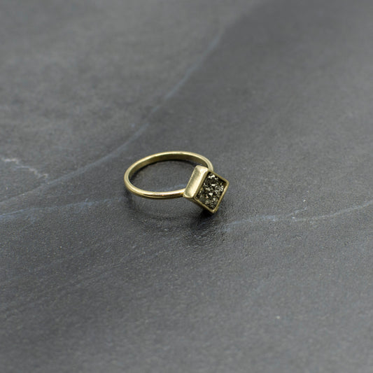 Square Pyrite Ring