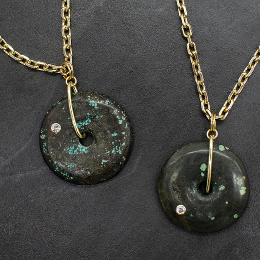 Turquoise Disc Inlay Necklace