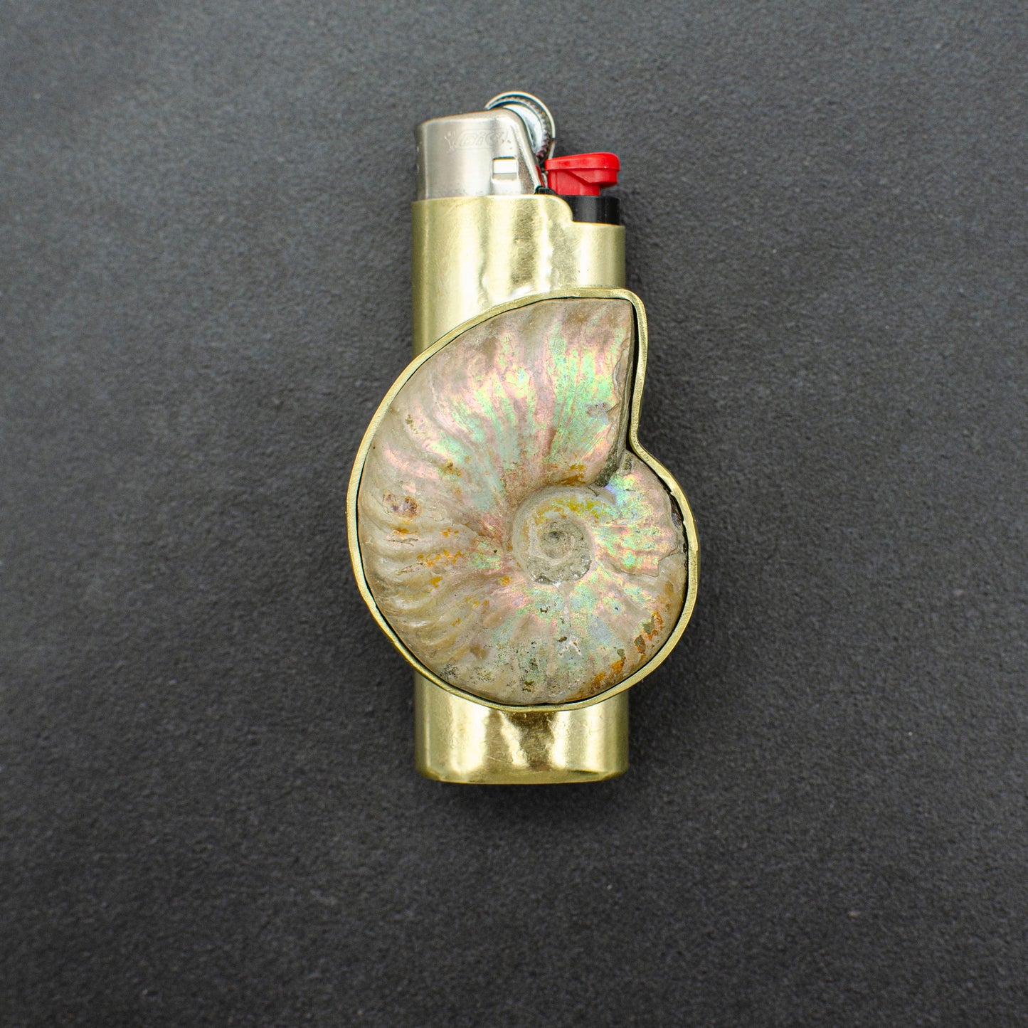 Opalized Ammonite Lighter Case