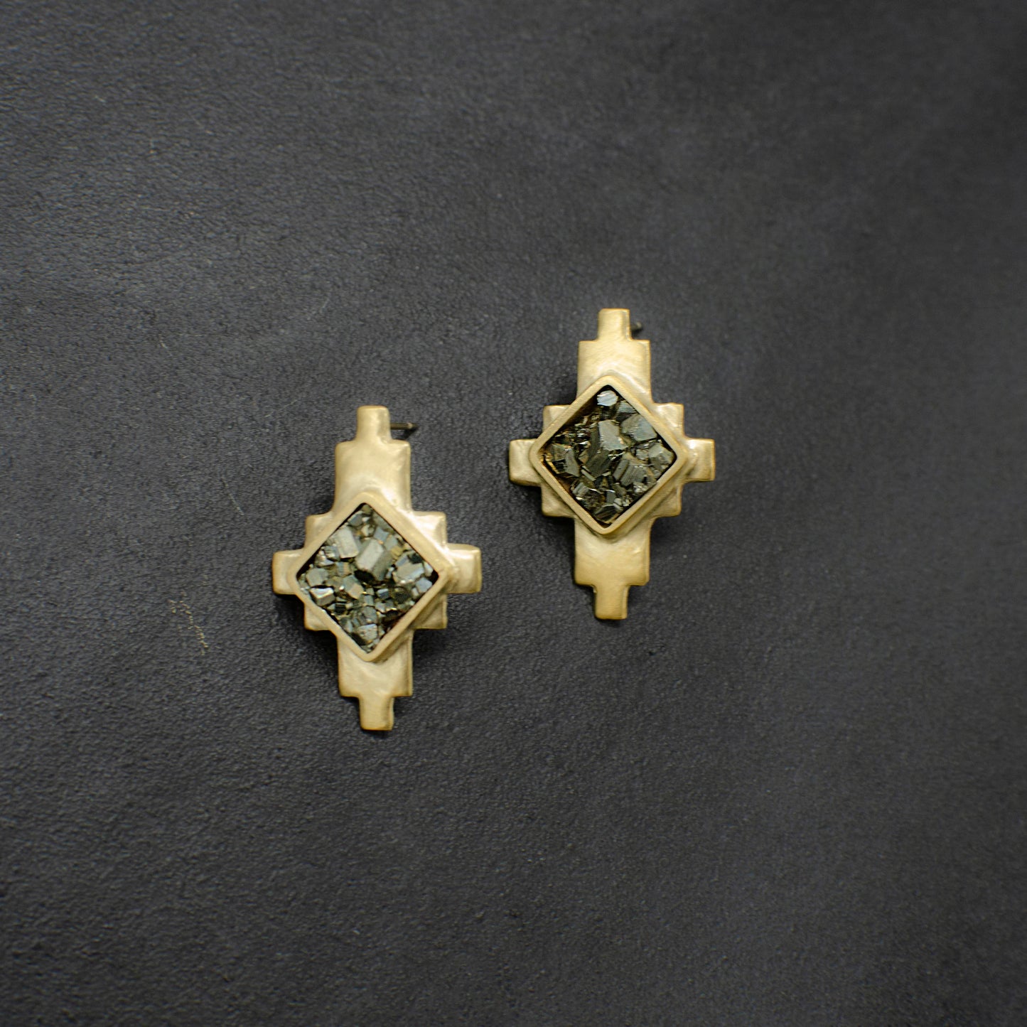 Pyrite AZTEC Earrings