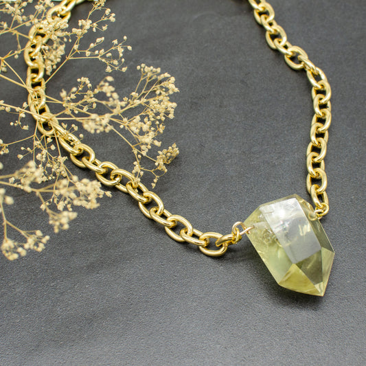 Chunky Citrine Point Necklace