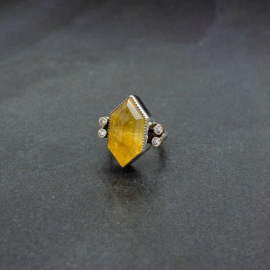 Hex Citrine Ring