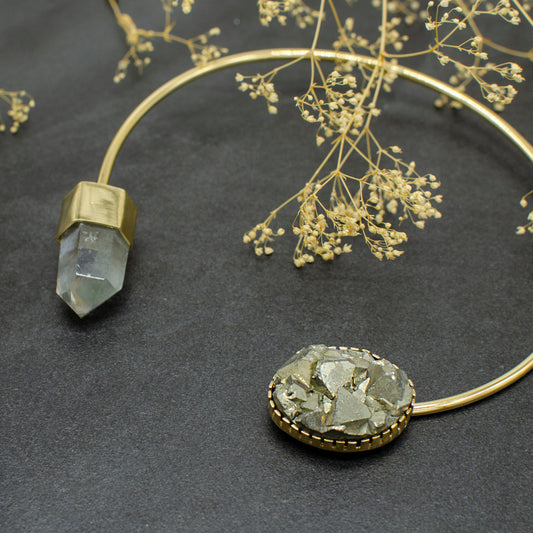 Pyrite & Fluorite Point Collar