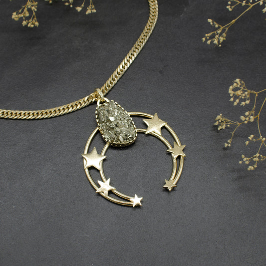 Cosmic Pyrite Star Pendant