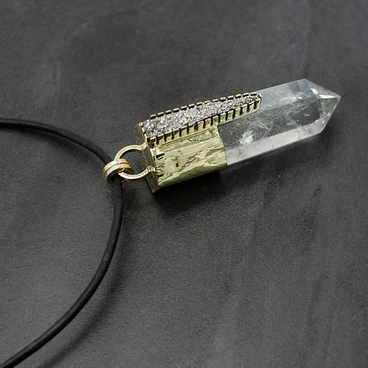 Quartz Point with Pyrite