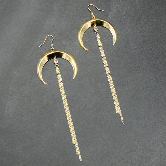 Golden Moon Drop Earrings