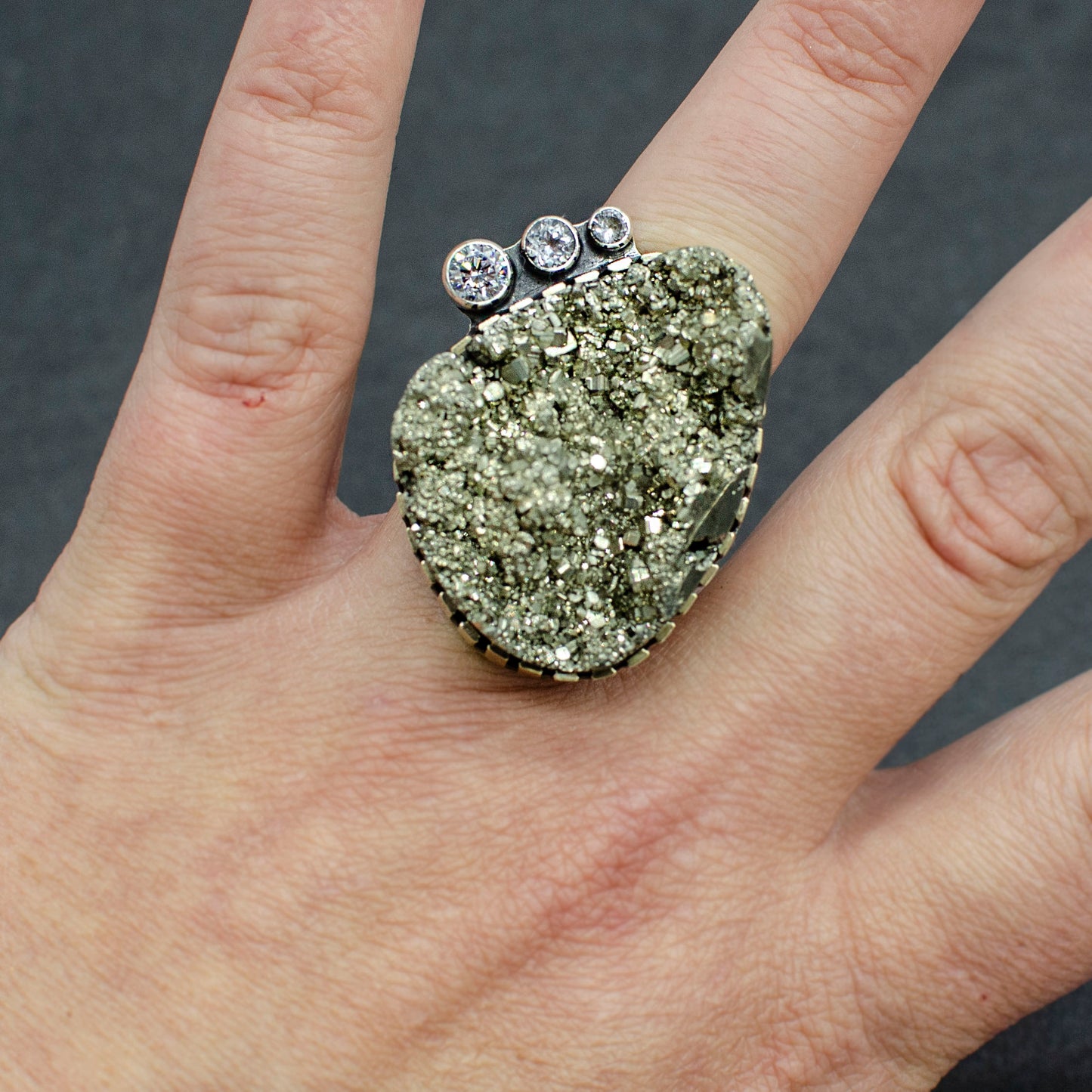 Galaxy Pyrite Ring