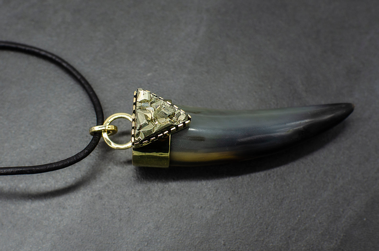 Horn tip & Pyrite Pendant