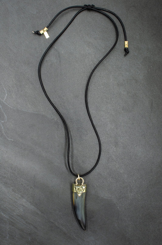 Horn tip & Pyrite Pendant