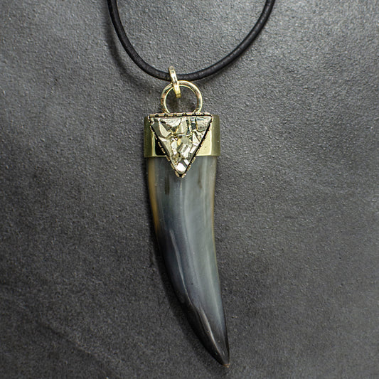 Horn tip & Pyrite Pendant