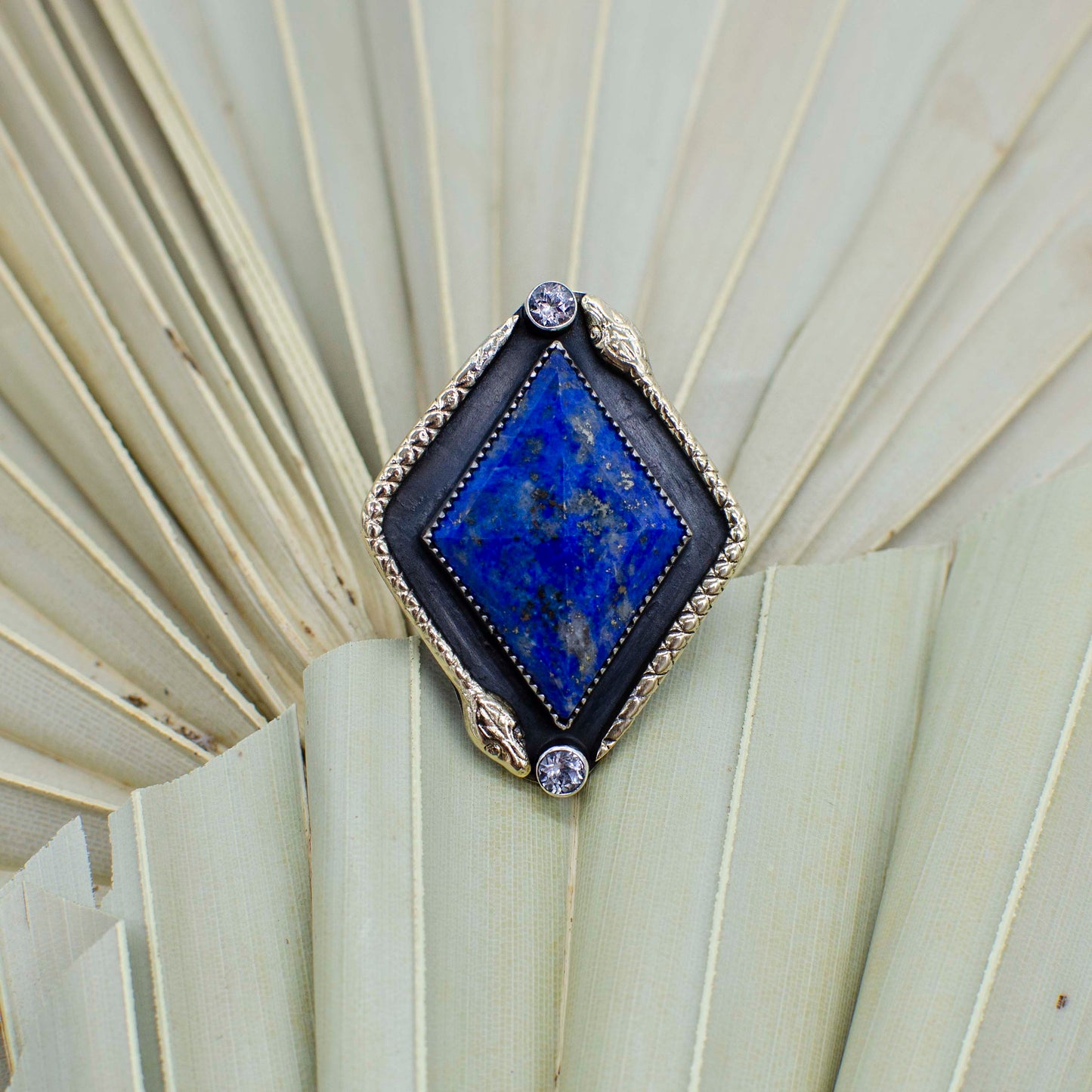 Lapis Double Serpent Ring