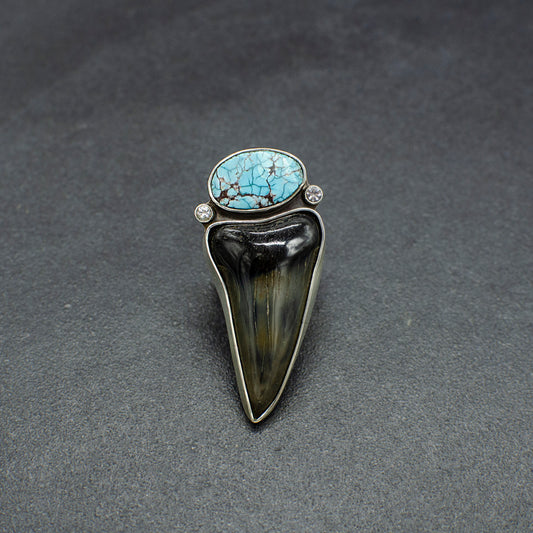 Mako Sharks Tooth and Turquoise Ring