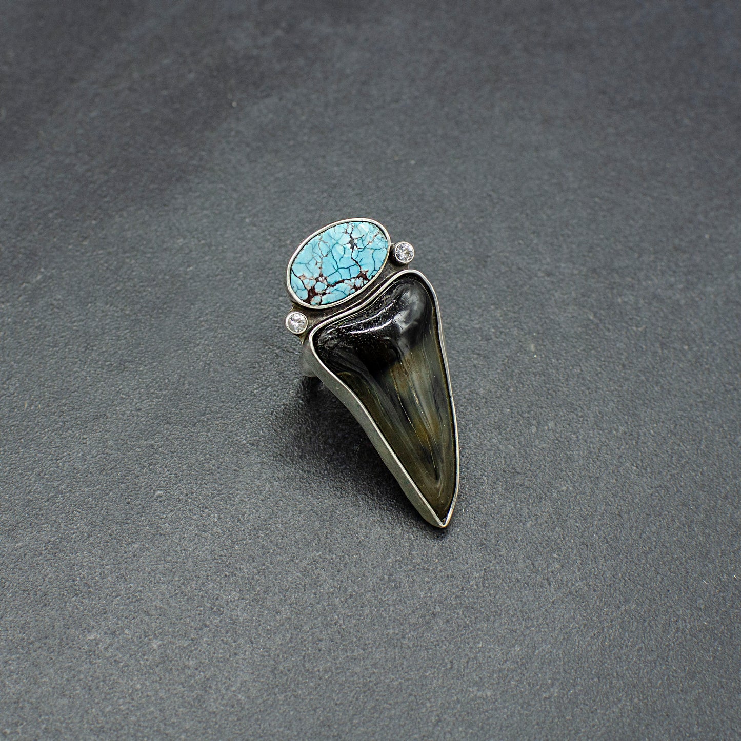 Mako Sharks Tooth and Turquoise Ring