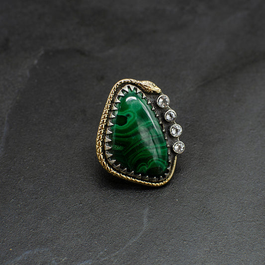 Malachite Serpent Ring