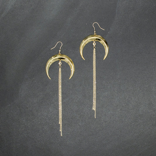 Golden Moon Drop Earrings
