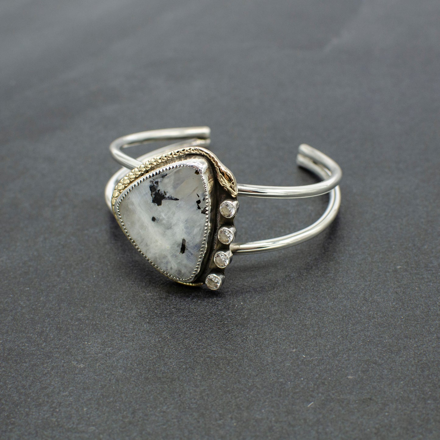 Moonstone Serpent Cuff
