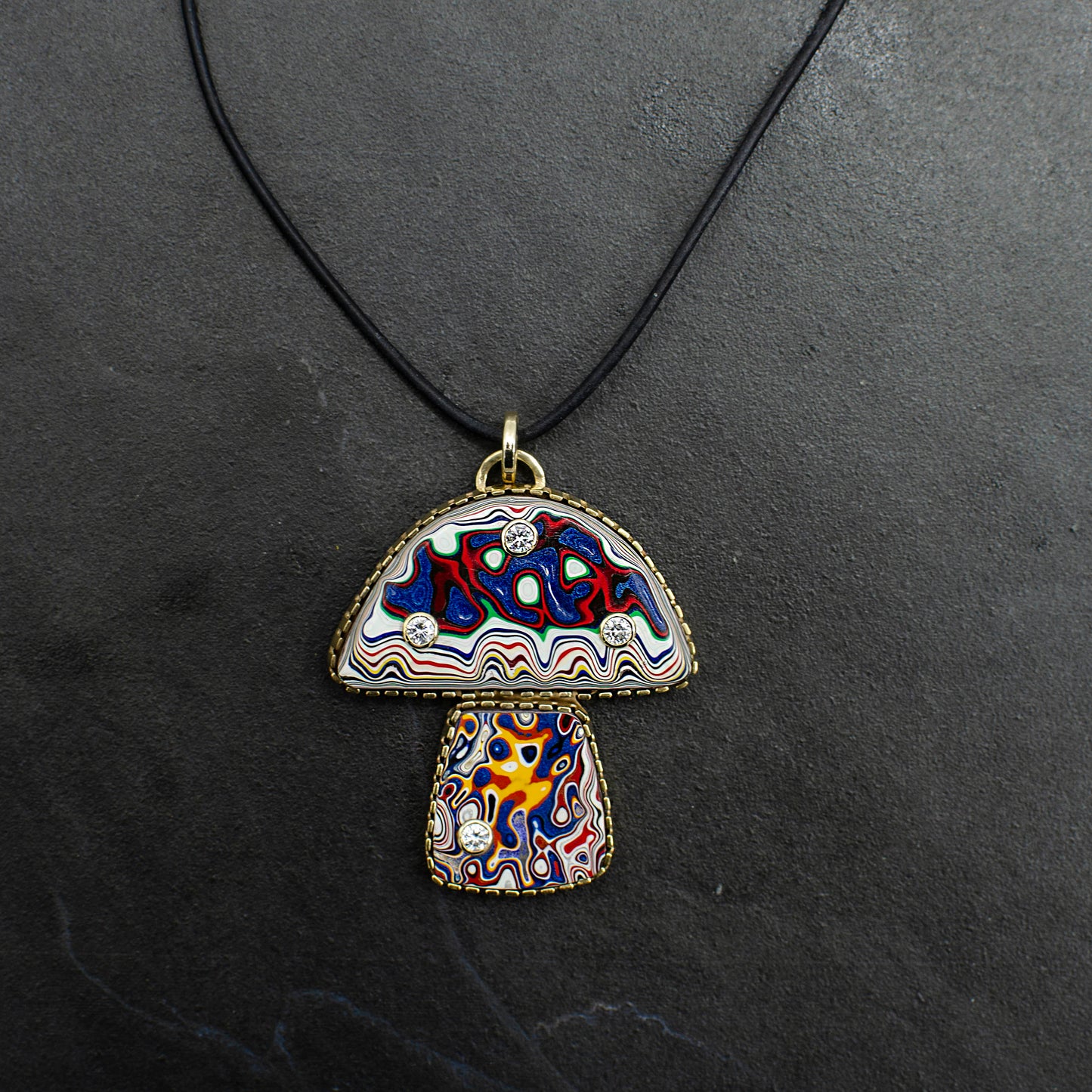 Fordite Mushroom Necklace