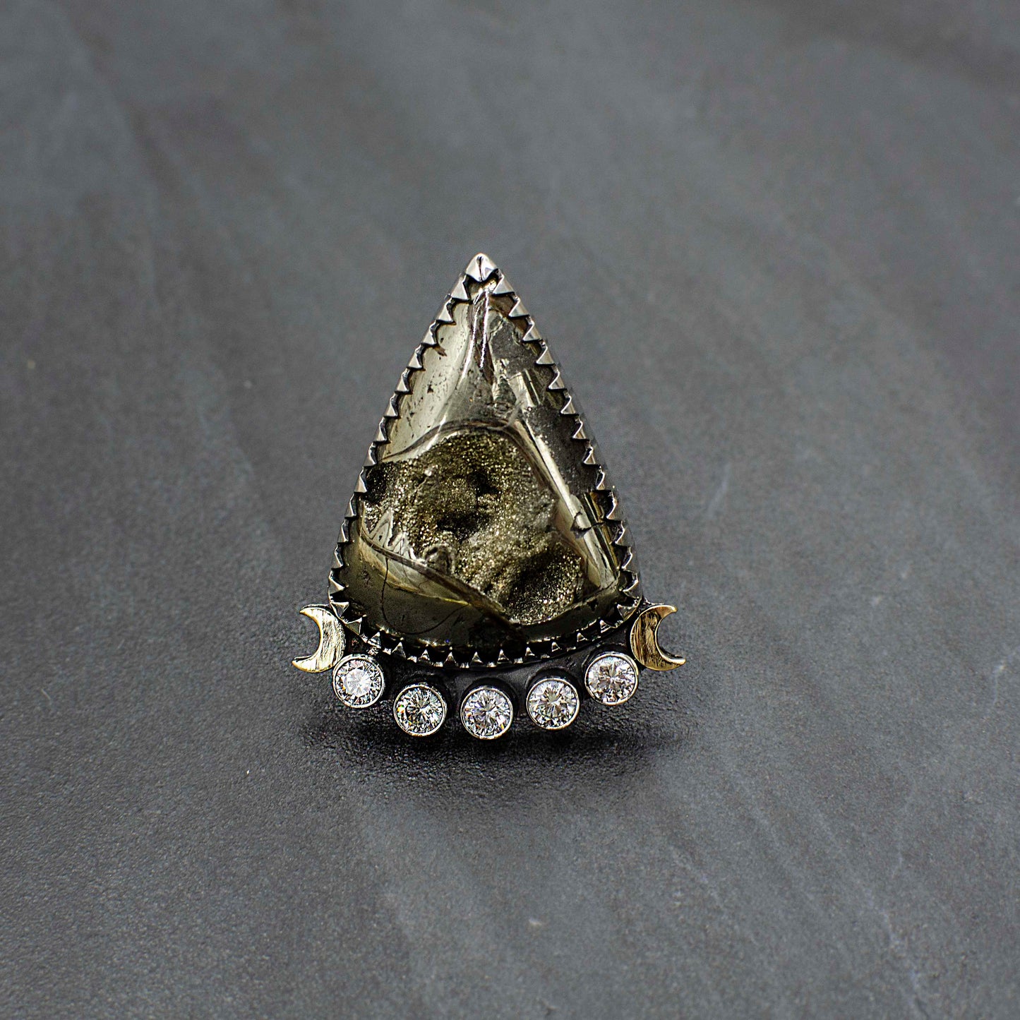 Pyritized Ammonite Celestial Ring