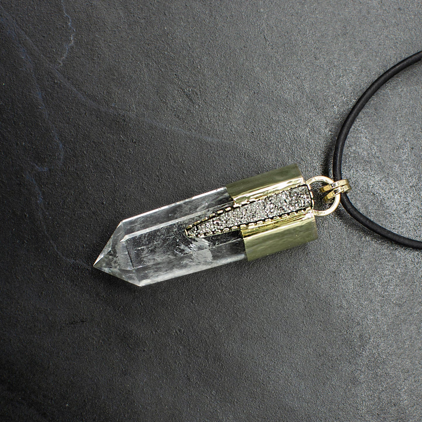 Quartz Point with Pyrite