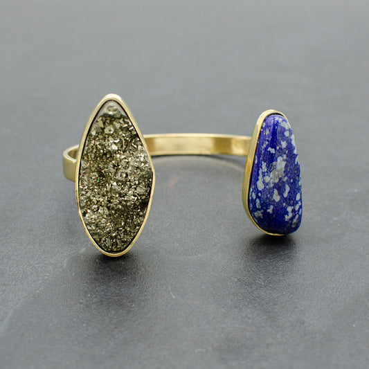 Lapis & Peruvian Pyrite Cuff