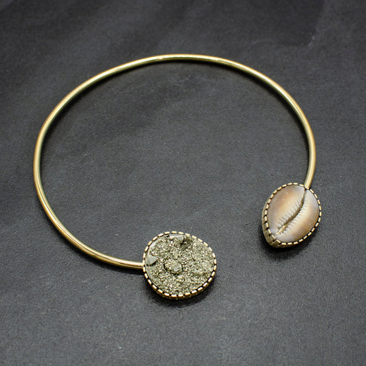 Pyrite & Cowrie Collar