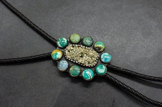 Turquoise and Pyrite Galaxy Bolo