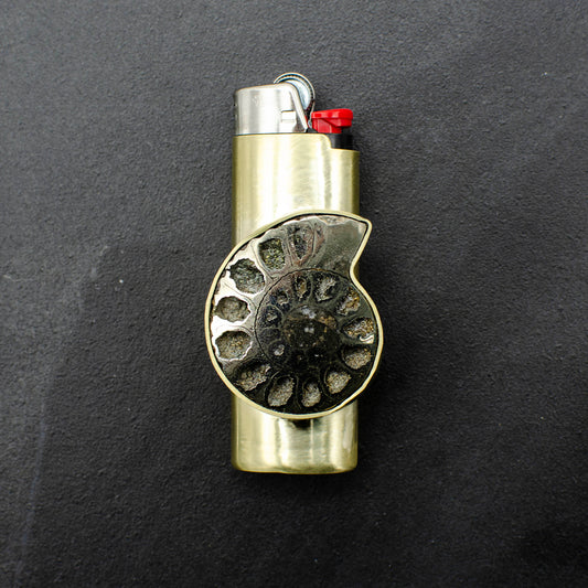 Pyrite Ammonite lighter Case