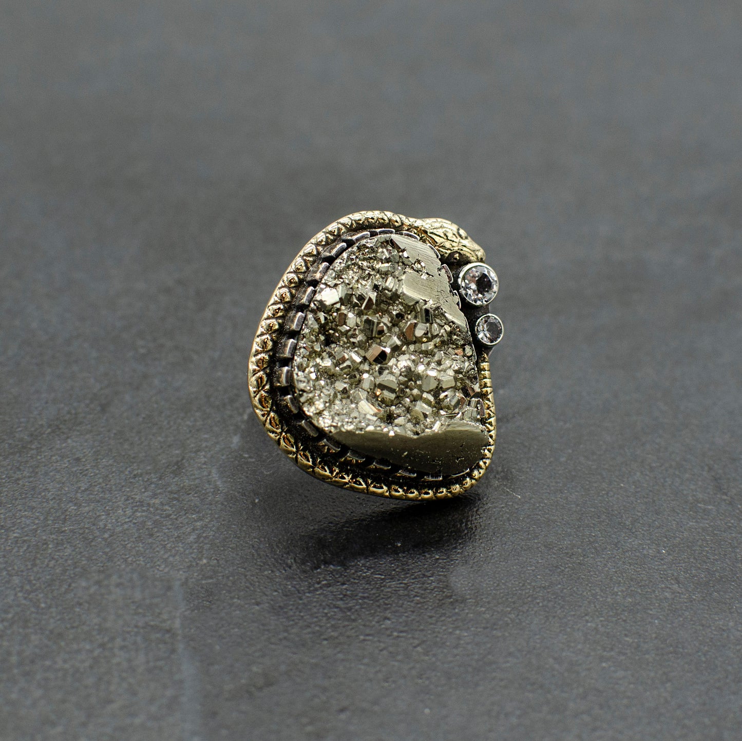 Pyrite Serpent Ring